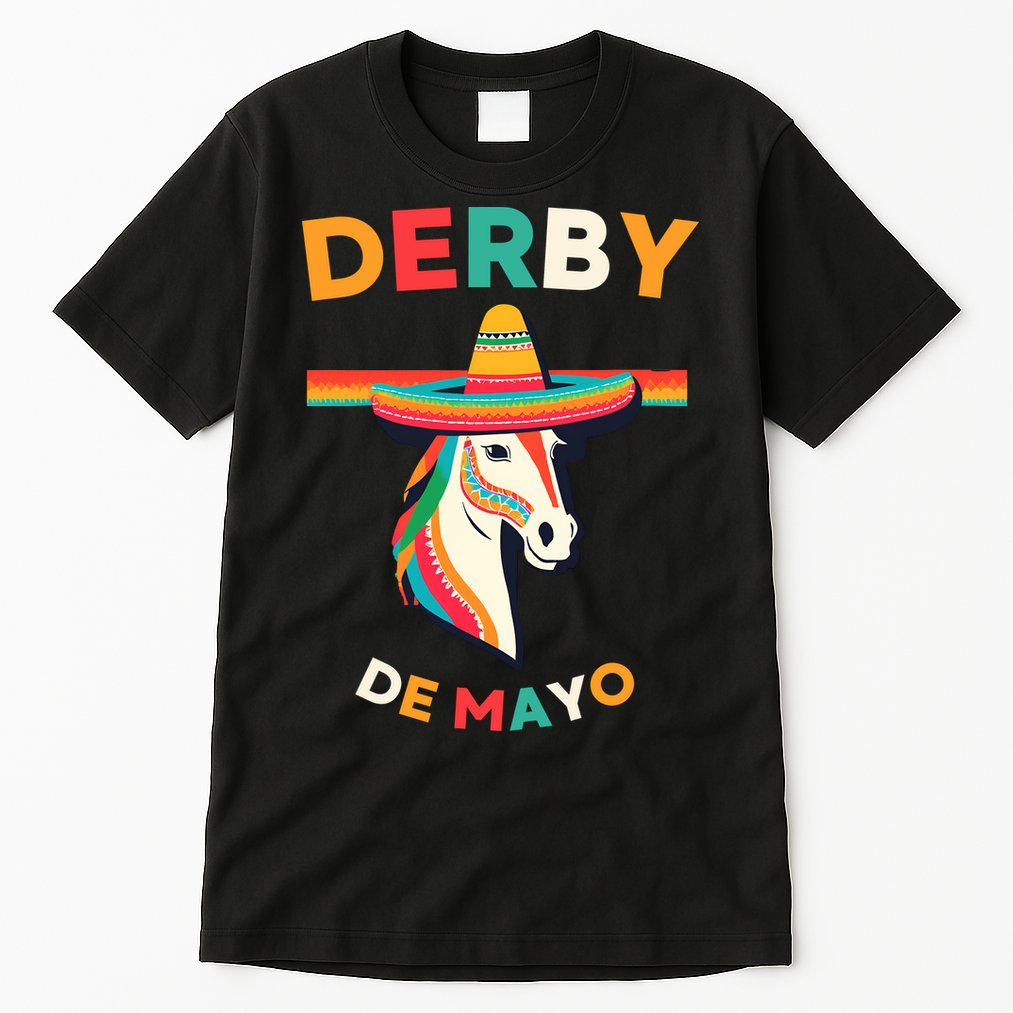 Cinco De Derby Funny Horse Racing Tall T-Shirt