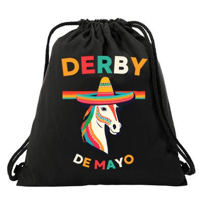 Cinco De Derby Funny Horse Racing Drawstring Bag