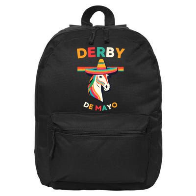 Cinco De Derby Funny Horse Racing 16 in Basic Backpack
