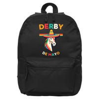 Cinco De Derby Funny Horse Racing 16 in Basic Backpack