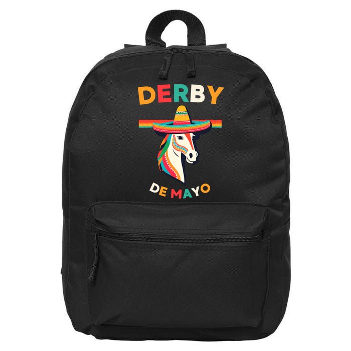 Cinco De Derby Funny Horse Racing 16 in Basic Backpack