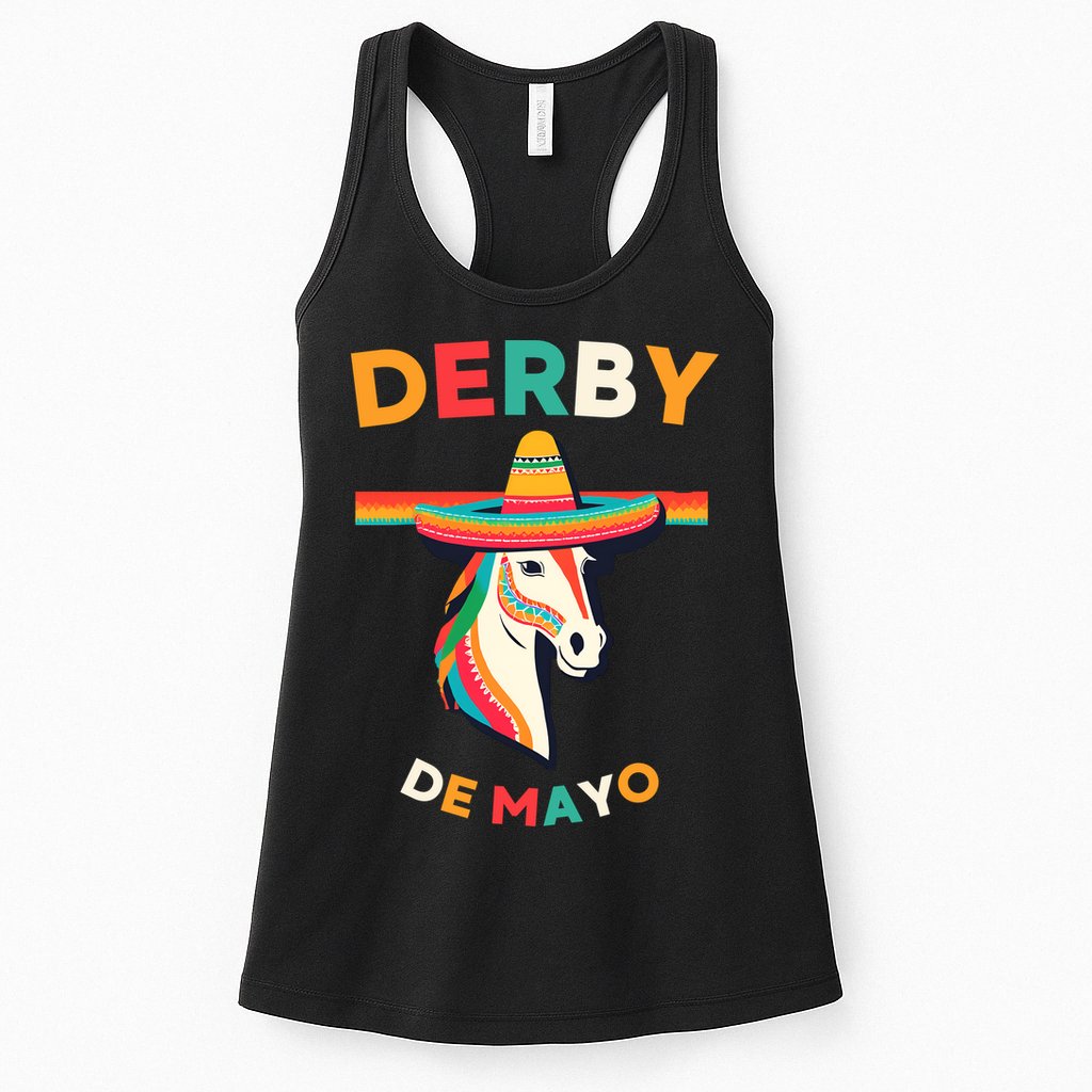 Cinco De Derby Funny Horse Racing Womens Tank Top
