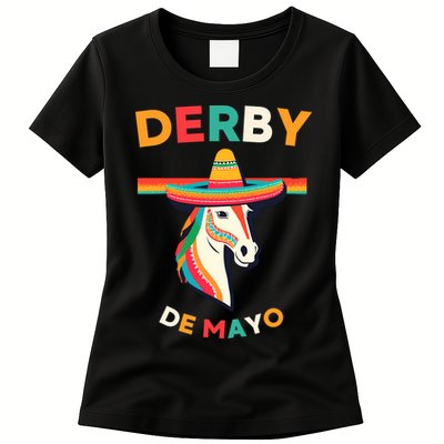 Cinco De Derby Funny Horse Racing Womens T-Shirt