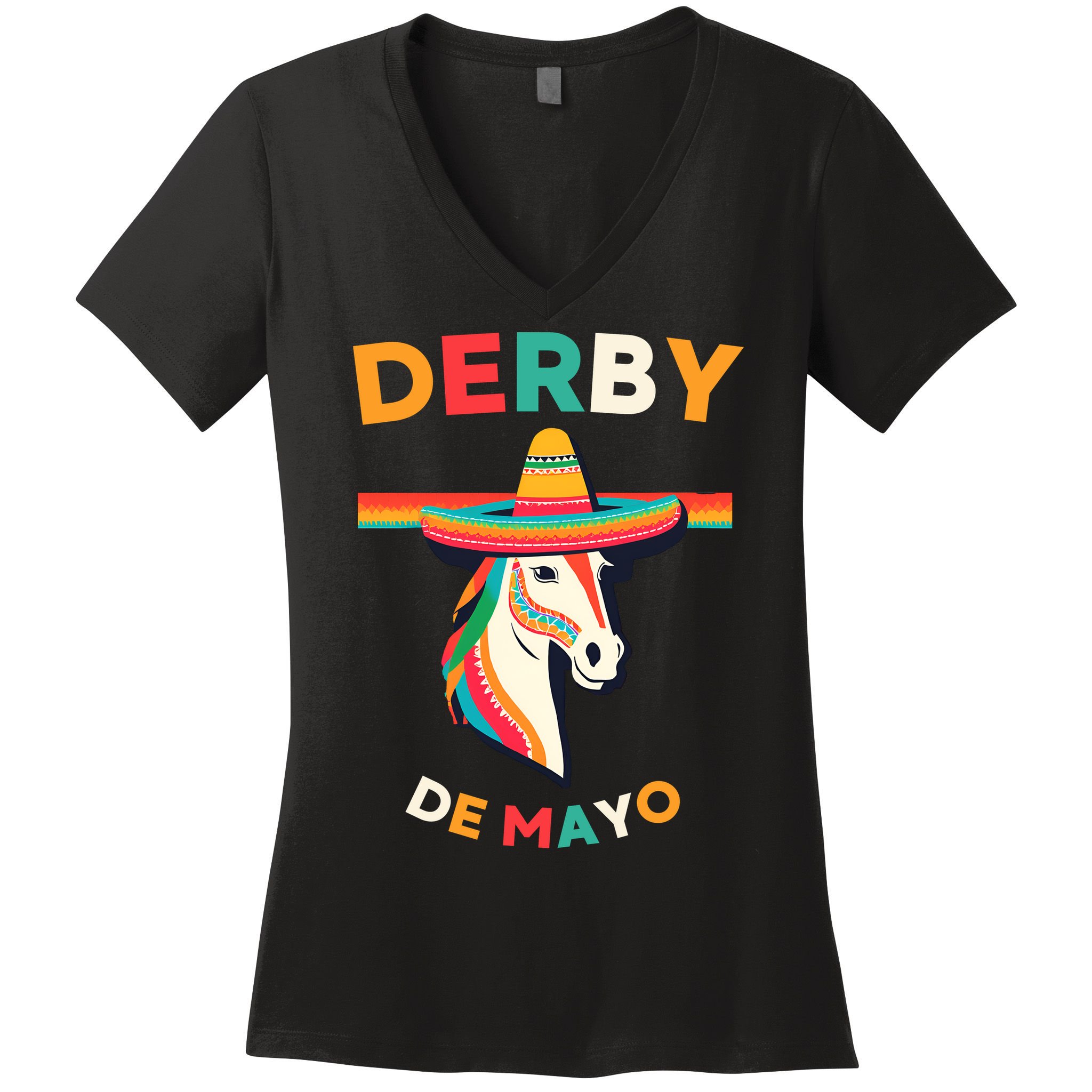 Cinco De Derby Funny Horse Racing Women's V-Neck T-Shirt