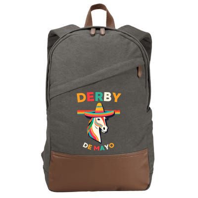 Cinco De Derby Funny Horse Racing Cotton Canvas Backpack