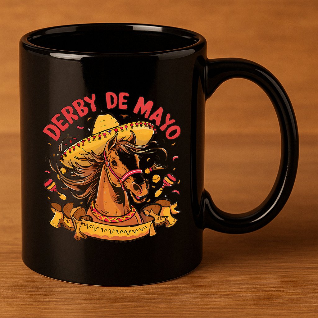 Cinco De Derby Funny Horse Racing 11oz C Handle Ceramic Mug