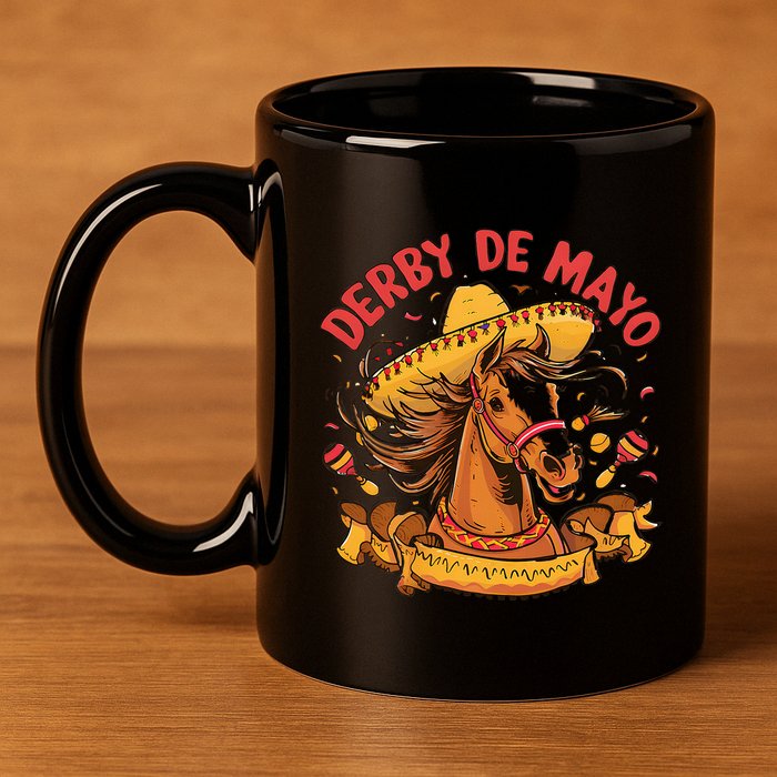 Cinco De Derby Funny Horse Racing 11oz C Handle Ceramic Mug