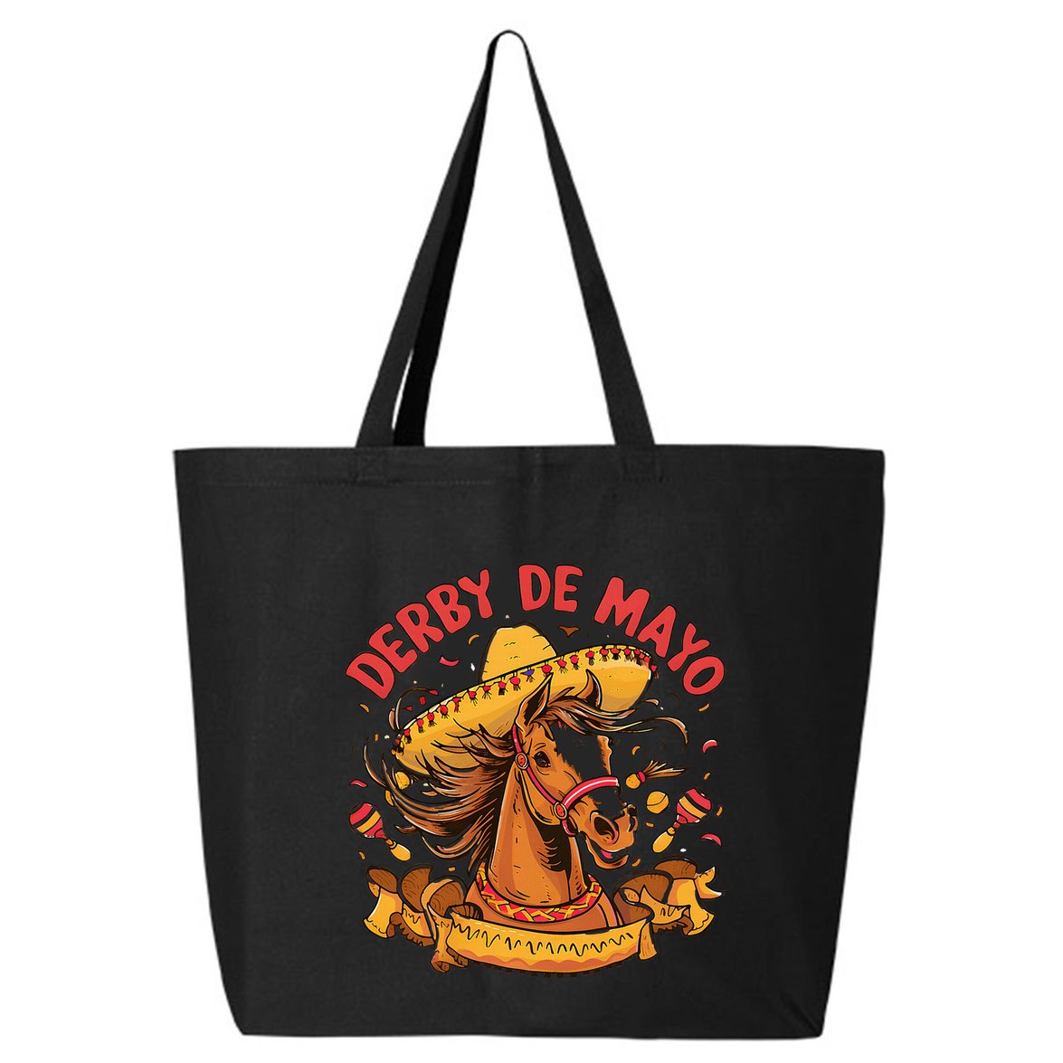 Cinco De Derby Funny Horse Racing 25L Jumbo Tote