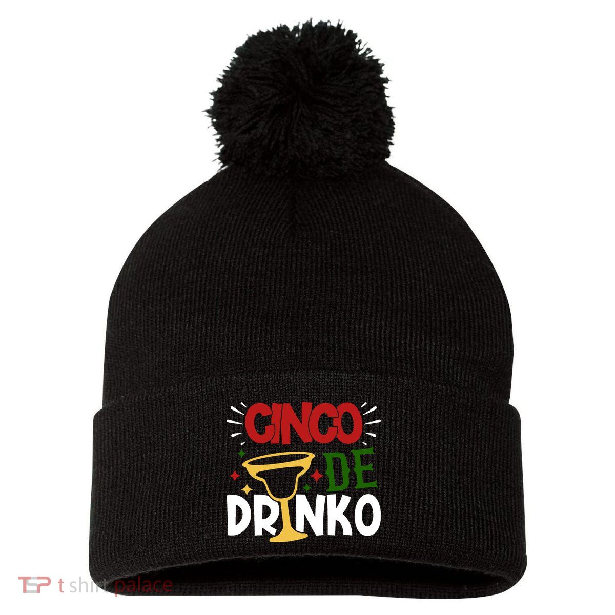 Cinco De Drinko Mexico Celebration Pom Pom 12in Knit Beanie
