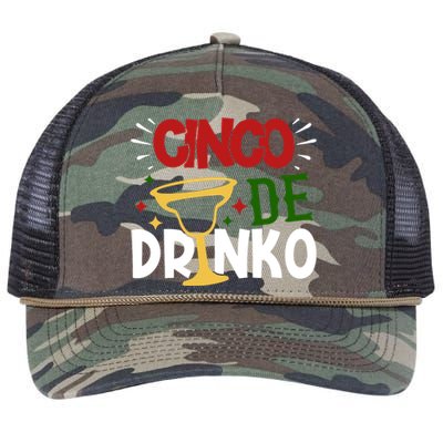 Cinco De Drinko Mexico Celebration Retro Rope Trucker Hat Cap