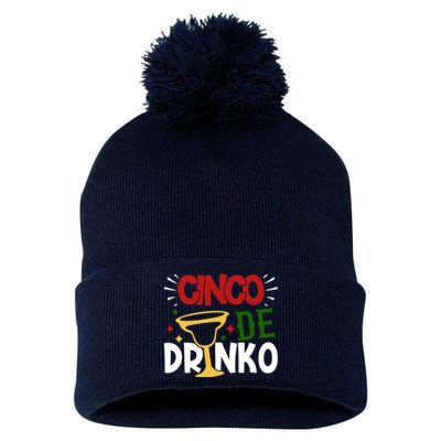 Cinco De Drinko Mexico Celebration Pom Pom 12in Knit Beanie