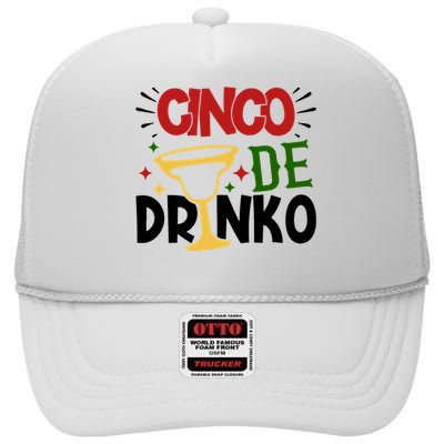 Cinco De Drinko Mexico Celebration High Crown Mesh Back Trucker Hat