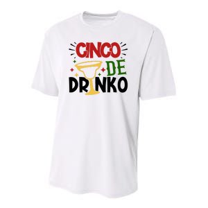 Cinco De Drinko Mexico Celebration Youth Performance Sprint T-Shirt