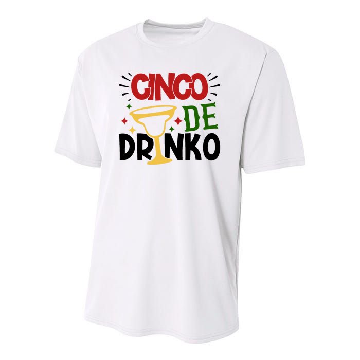 Cinco De Drinko Mexico Celebration Youth Performance Sprint T-Shirt