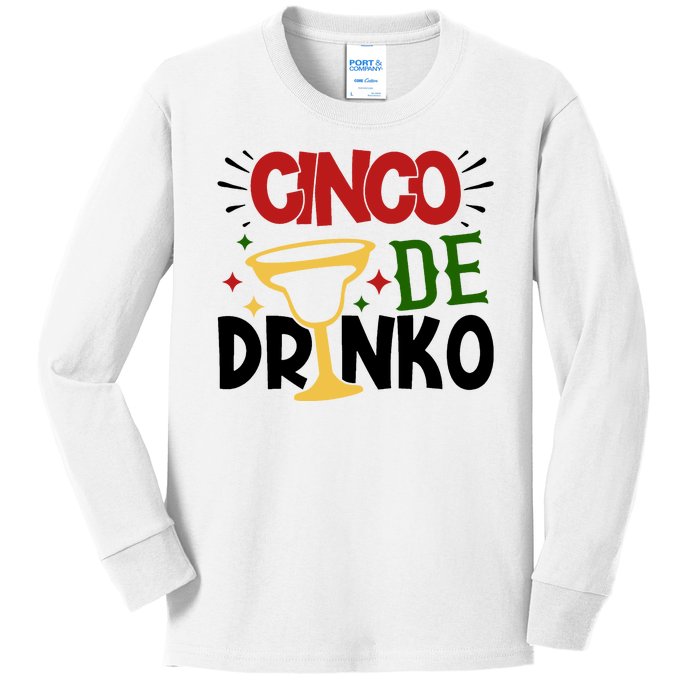 Cinco De Drinko Mexico Celebration Kids Long Sleeve Shirt