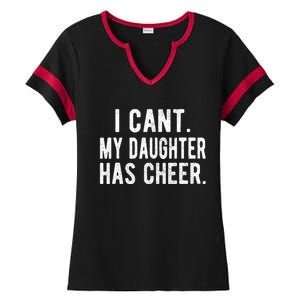 Cheer Dad Daughter Cheerleading FatherS Day Cheerleader Ladies Halftime Notch Neck Tee