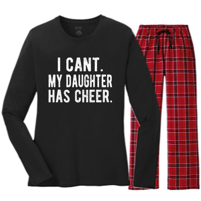 Cheer Dad Daughter Cheerleading FatherS Day Cheerleader Women's Long Sleeve Flannel Pajama Set 