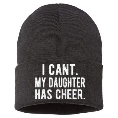 Cheer Dad Daughter Cheerleading FatherS Day Cheerleader Sustainable Knit Beanie