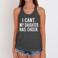 Cheer Dad Daughter Cheerleading FatherS Day Cheerleader Women's Knotted Racerback Tank