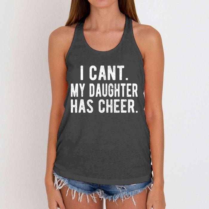 Cheer Dad Daughter Cheerleading FatherS Day Cheerleader Women's Knotted Racerback Tank