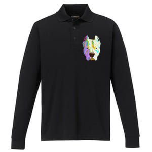 Colourful Dog Dogo Argentino Pullover Hoodie Performance Long Sleeve Polo