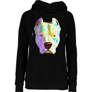 Colourful Dog Dogo Argentino Pullover Hoodie Womens Funnel Neck Pullover Hood