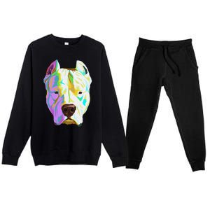 Colourful Dog Dogo Argentino Pullover Hoodie Premium Crewneck Sweatsuit Set