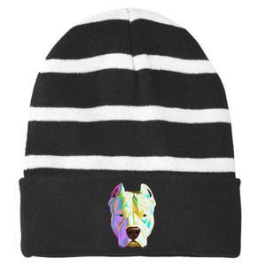 Colourful Dog Dogo Argentino Pullover Hoodie Striped Beanie with Solid Band