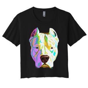 Colourful Dog Dogo Argentino Pullover Hoodie Women's Crop Top Tee