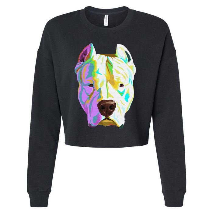 Colourful Dog Dogo Argentino Pullover Hoodie Cropped Pullover Crew