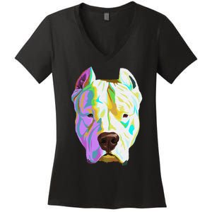 Colourful Dog Dogo Argentino Pullover Hoodie Women's V-Neck T-Shirt