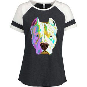 Colourful Dog Dogo Argentino Pullover Hoodie Enza Ladies Jersey Colorblock Tee