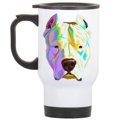 Colourful Dog Dogo Argentino Pullover Hoodie Stainless Steel Travel Mug