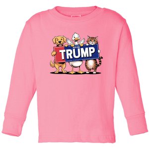 Cat Duck Dog Pets For Trump Toddler Long Sleeve Shirt