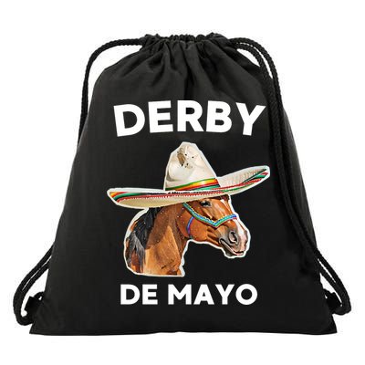 Cinco De Derby Funny Horse Racing Drawstring Bag