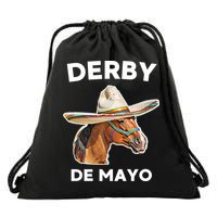 Cinco De Derby Funny Horse Racing Drawstring Bag