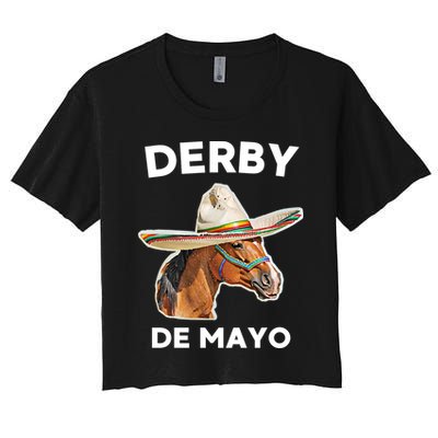 Cinco De Derby Funny Horse Racing Women's Crop Top Tee
