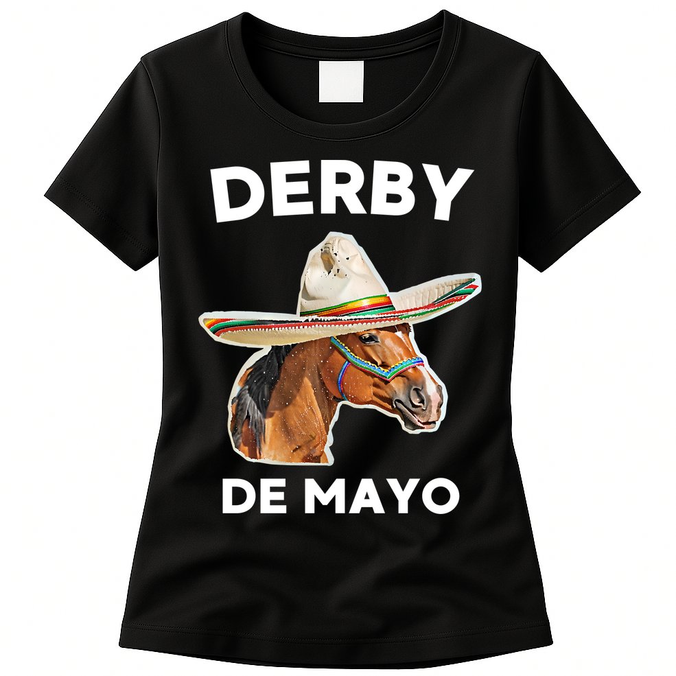 Cinco De Derby Funny Horse Racing Womens T-Shirt