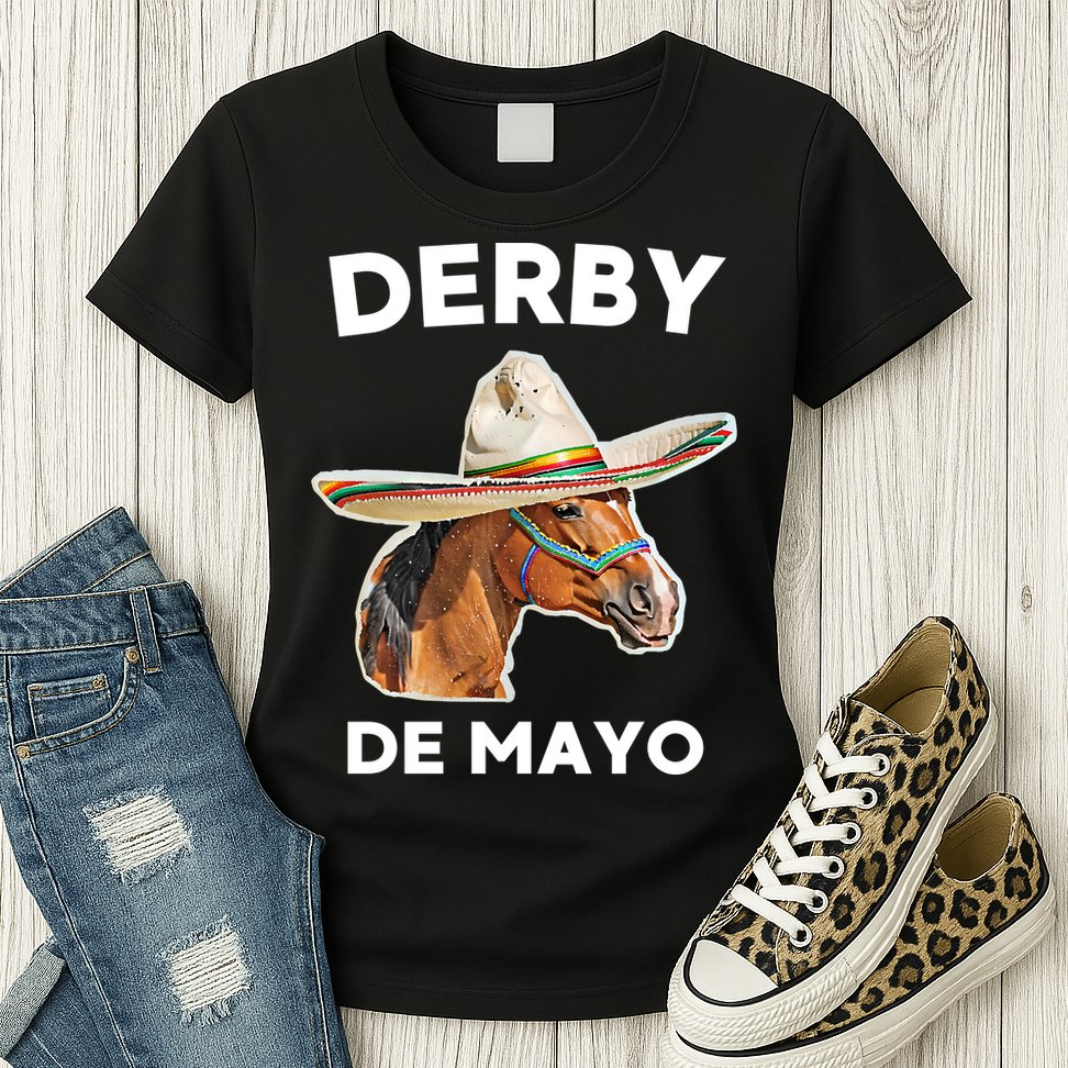 Cinco De Derby Funny Horse Racing Womens T-Shirt