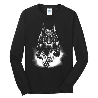 Cool Doberman Dog In Jump Tall Long Sleeve T-Shirt