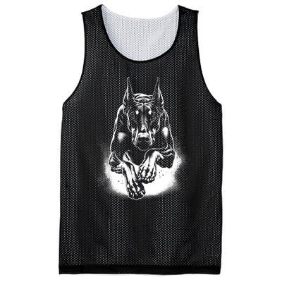 Cool Doberman Dog In Jump Mesh Reversible Basketball Jersey Tank