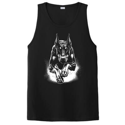 Cool Doberman Dog In Jump PosiCharge Competitor Tank