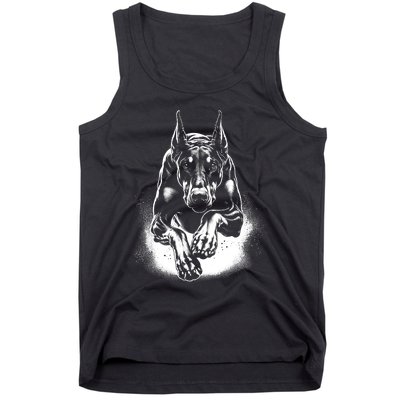 Cool Doberman Dog In Jump Tank Top