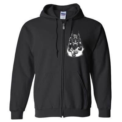 Cool Doberman Dog In Jump Full Zip Hoodie