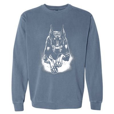 Cool Doberman Dog In Jump Garment-Dyed Sweatshirt