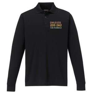 Childless Dog Dad For Kamala Harris 2024 Performance Long Sleeve Polo