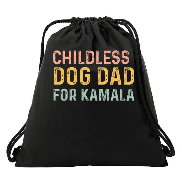 Childless Dog Dad For Kamala Harris 2024 Drawstring Bag