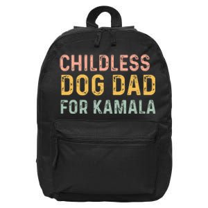 Childless Dog Dad For Kamala Harris 2024 16 in Basic Backpack