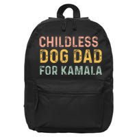 Childless Dog Dad For Kamala Harris 2024 16 in Basic Backpack