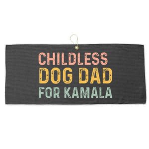 Childless Dog Dad For Kamala Harris 2024 Large Microfiber Waffle Golf Towel